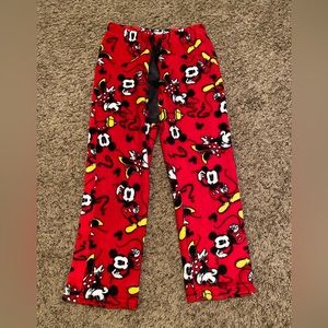 DISNEY Mickey and Minnie Red PJ Pants Size S